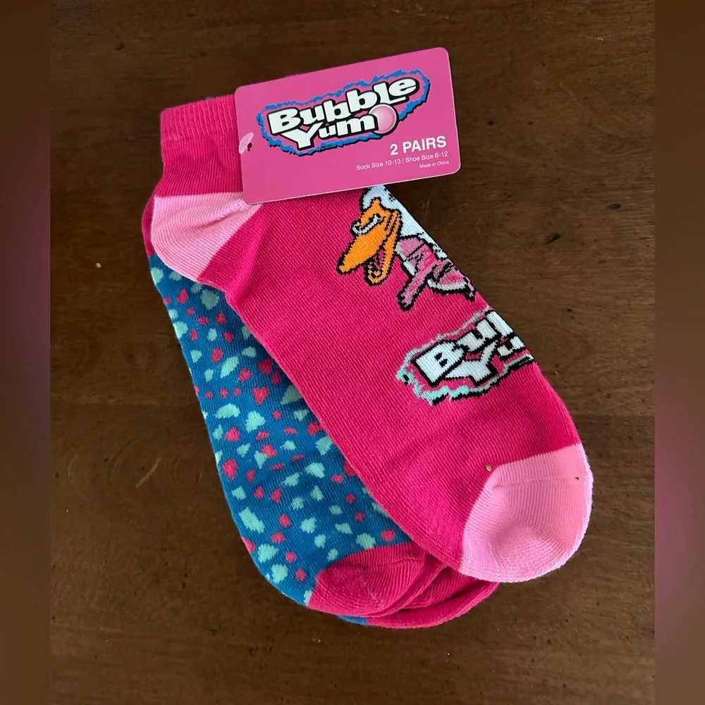 🌵 3/$15 Bubble Yum Pink and Blue Ankle Socks 2 pack ( See description)
